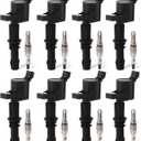 8PCS UF537 Ignition Coils Pack & SP546 Iridium Spark Plugs Compatible with Ford F150 Expedition F250/F350 Super Duty Mustang 4.6L 5.4L Replace# FD508, C1541, C1659, 5C1584, DG511