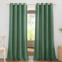 NICETOWN Rustic Linen 102 inch Long Curtains for Living Room, Grommet Privacy Added Thick Linen Weave with Light Filter Window Curtains & Drapes for Bedroom, Olive Green, W55 x L102, 2 Panels