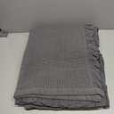 100% Cotton Frilled Bed Coverlet, Blanket Full/Double Size 79 x91' - Pigment Washed Soft & Breathable Quilted Blanket for All Seasons (Charcoal)