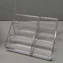 STORi Clear Plastic Vanity Makeup Organizer | 6-Compartment Holder for Brushes, Eyeshadow Palettes, & Beauty Supplies | Curved Front Design | Made in USA