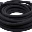 Durable Soaker Hose - Saves 70% Water, Waters Roots Directly for Plants, Flexible & Easy Setup for Garden Beds, Vegetables, Flowers, Black, 50FT