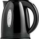 OVENTE Electric Kettle, 1.7L Fast Boiling Water Heater for Coffee or Tea, BPA Free with Water Level Gauge, Auto Shut-Off, Boil-Dry Protection, Indicator Light and Removable Filter, Black KP72B, (There is only a kettle)