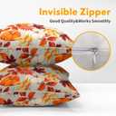 Pumpkin Fall Pillow Covers 18x18 Set of 2 Orange Beige Autumn Thanksgiving Pillow Cases Maple Leaf Print Outdoor Decorative Holiday Cushion Cover Rustic Decoration Farmhouse Home Sofa Couch Bed Decor