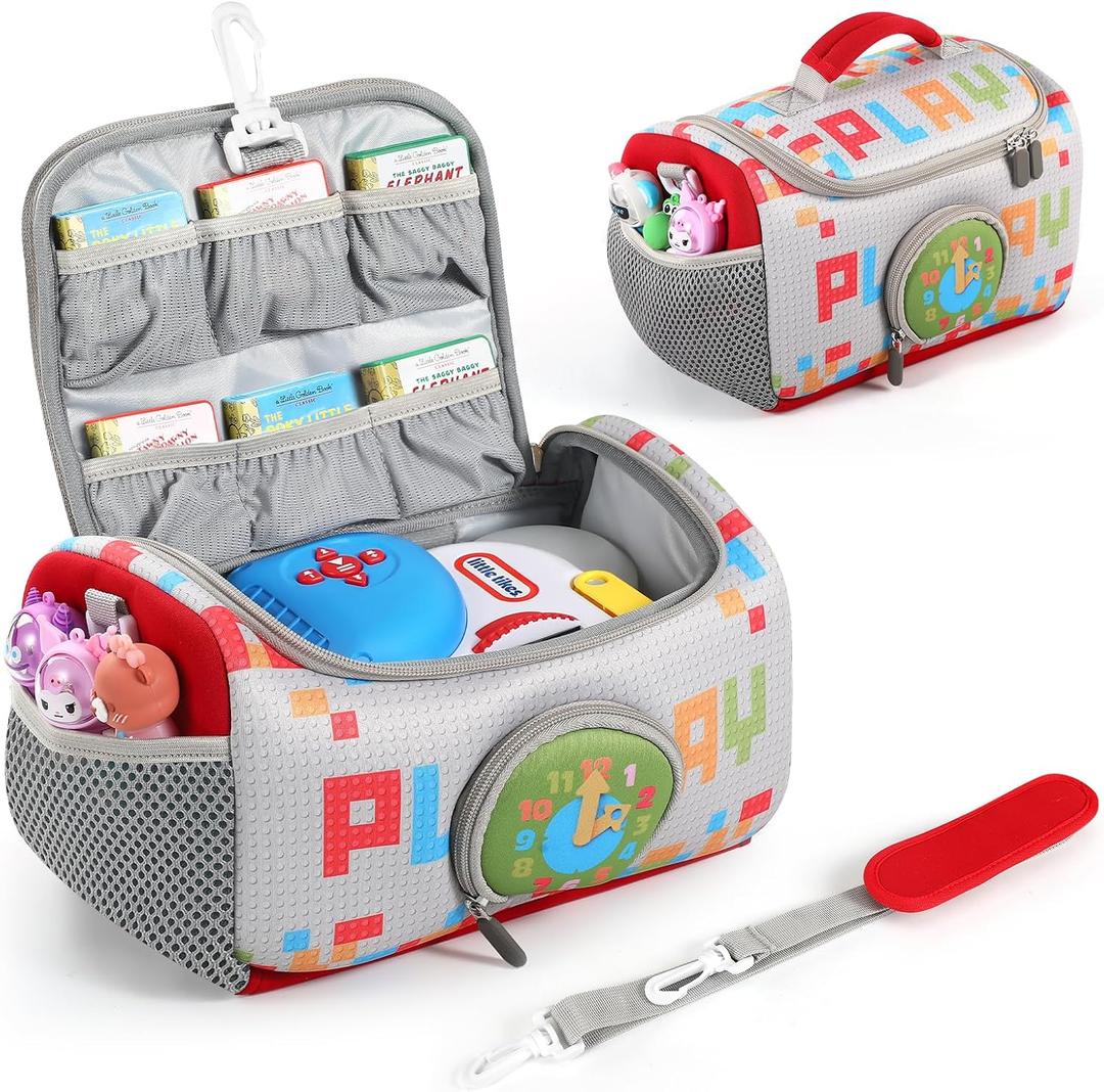 Carrying Case Compatible with Little Tikes for Story Dream Machine Books Starter Set, Portable Storage Bag with Handle and Shoulder Strap for Storytime, Storybook, Character Accessories (Play)