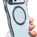 ZONRW for iPhone 15 Pro Max Case Magnetic,for Women Girls Soft Cute Wave Frame Curly Shape Love Heart Luxury Plating Phone Case Compatible with MagSafe Shockproof Back Cover 6.7"-Blue