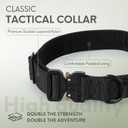 1.5’’ Wide Tactical Large Dog Collar with Airtag Holder (Black, L)