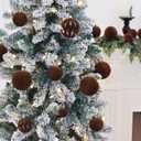 36pcs Velvet Ornaments for Christmas Trees, Flocked Christmas Balls Sets Assortment for Xmas Tree Holiday Decor (Brown)
