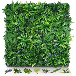 Artificial Grass Wall Panels 20"x20" 6pcs Hedge Greenery Backdrop, UV-Anti