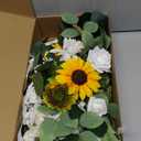 Wedding Decor (Pack of 2) Welcome Sign Flower Backdrop Garland for Ceremony Reception Wall Easel Home Decoration Entryway Faux Outdoor Board Head Table Decor (Sunflower)