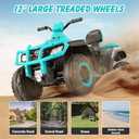 ELEMARA 24V 2 Seater Ride on ATV for Big Kids, Kids 4 Wheeler Battery Operated Toy, 5mph Max Speed,Electric Vvehicle,LED Headlights,Music,ATV for Kid Electric Quad for Boys & Girls, Light Green