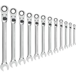 GEARWRENCH 12 Pc. 12 Pt. XL Locking Flex Head Ratcheting Combination Wrench Set, Metric - 85698