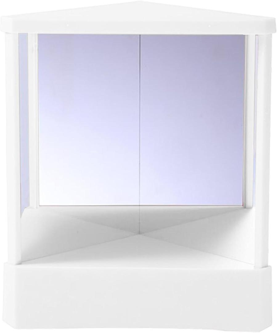 Non-Reversing Mirror with Real Image Reflection - Beveled Standing Cosmetic Inverted Mirror for Makeup, Hair Styling, Grooming, Facial Correction (White)