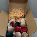 51 Pcs Christmas Velvet Ornaments 15 Pcs Christmas Tree Decor Balls 3.14" 36 Pcs Velvet Vintage Ribbon Bows 5/8" Wide 6 * 8" for Xmas Tree Hanging Decorations Home Indoor Decor (Four Colors)