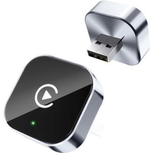 2026 Upgraded Wireless CarPlay Adapter - Fast Auto-Connect, Stable Connection, Mini Size Plug & Play Adapter for iPhone & Android Auto Compatible Cars (gray)