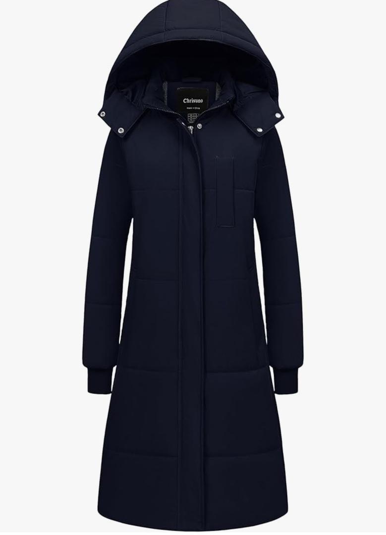 Chrisuno Women's Long Winter Coat Waterproof Fleece Lined Puffer Jacket Thicken Quilted Insulated Parka with Hood XL