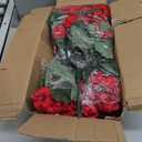 Hananona 12 Pcs Artificial Geranium Flowers for Outdoors Geranium Silk Red Flowers Outdoor UV Resistant Garden Plants Faux Flower for Christmas Home Kitchen Table Centerpieces Decor (12, Red)