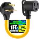 Tellegloww NEMA 6-30P to 6-50R Welder Adapter Cord, 30 Amp 3 Prong Male Plug to 3 Prong Female Receptacle Dryer Welder Power Cord Adapter, STW 10 AWG/3C, 1FT, ETL Listed