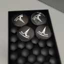 4 Pack Exterior Decoration Wheel Center Cover for Tesla Model 3 Model Y,56mm Hubcaps Wheel Rim Cover Tesla Center Caps Hubcaps+20 Black Lug Nut Covers (Matte Black+Silver Emblem)