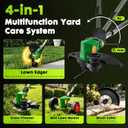 20000RPM Cordless Weed Wacker Battery Powered, Electric Weed Eater String Trimmer with LED Display & Wheels, 4-in-1 Lightweight Lawn Edger, 21V Brush Cutter, 6000mAh Total Batteries for 120 Mins, 43"-55"