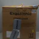 Office Home Ergonomic Desk Chair-Computer X-Shaped Chair Mesh PU Leather with Adjustable Lumbar Support-Executive Chair High Back Flip-Up Arms for Long Hours (Black-No Headrest)