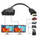 Marmoin HDMI Cable Splitter 1 in 2 Out HDMI Adapter Cable HDMI Male to Dual Female 1 to 2 Way, Support Two The Same Size TVs at The Same Time, Signal One in Two Out 1080P Mirror Only