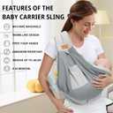 Baby Sling Carrier Newborn, Adjustable Easy Wearing Baby Nursing Warp Sling, New Mom Dad Soft Cotton Baby Front Holder Carrier for Infant Toddler Life Travel Essential Gifts (Mesh Grey)
