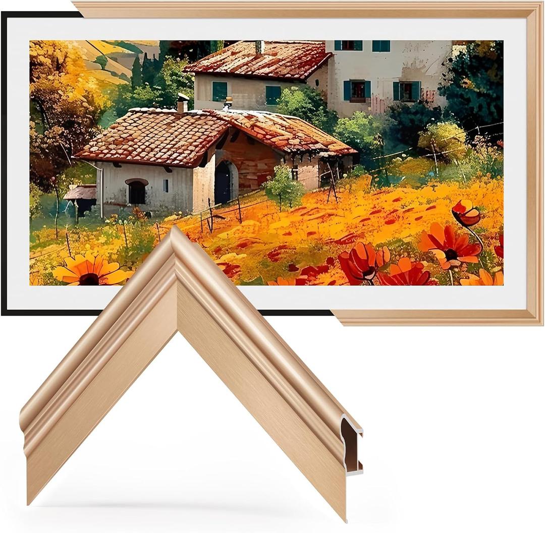 TV Frames 55" Deco Only for Samsung The Frame TVs, Alloy Bezel Modern & Minimalist Styles, Easy Installation, Interchangeable Bezels for Home Decor (Fits 2021-2026 Frame TVs)