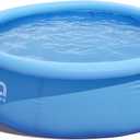 JLeisure Avenli 8 Foot x 25 Inch 2 to 3 Person Capacity Prompt Set Above Ground Inflatable Outdoor Backyard Swimming Pool, Blue