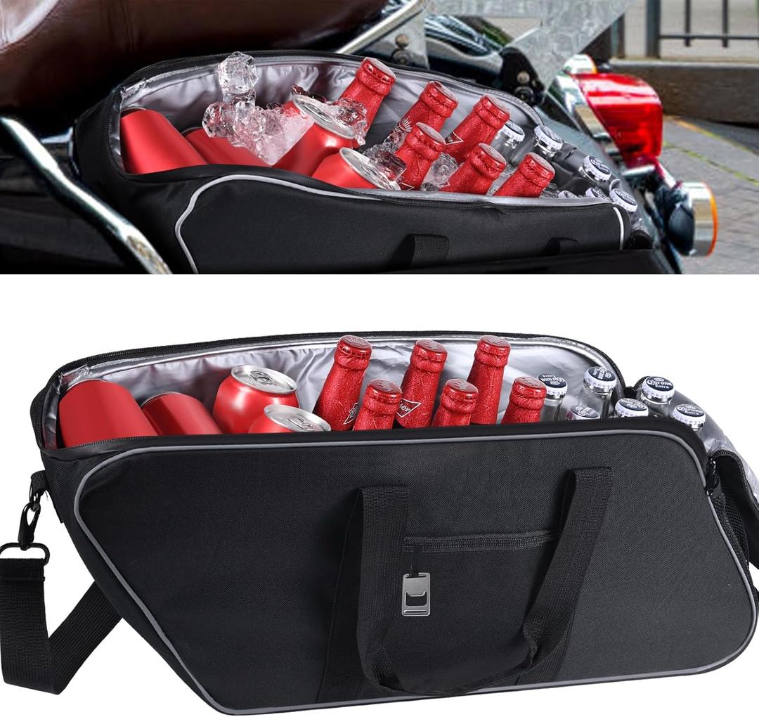 Motorcycle Saddlebag Cooler Bag, Leakproof Saddle Bag Cooler Beverage Waterproof Insert Motorcycle Cooler Bag fit for HD Touring Street Glide Road Glide Hard Saddlebags, 1 Bag