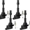 4PCS UF816 Ignition Coils Pack & Iridium Spark Plugs Compatible with Hyundai Elantra Sonata Kona for Kia Forte Optima 2.0L Replace#27300-2E601