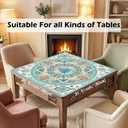Blue Chinoiserie Mahjong Mat 31.5" x 31.5", Vintage Blue Oriental Non-Slip Noise Reduction Mahjong Table Cover Accessories and Supplies for Dominoes Poker Card Board and Tile Games Gifts