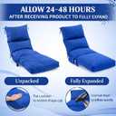 Kigley 2 Pcs Chaise Lounge Cushions, 78 x 22 x 4.7 Inch Outdoor Lounge Chair Cushions with Pocket, Thick Tufted Patio Recliner Replacement with Ties, Fade Resistant for Pool Furniture (Blue)