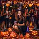 Woanger 24 Pcs Light up Halloween Pumpkin with Witch Hat LED Jack O Lantern