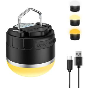 Rechargeable LED Camping Lantern 1000LM, Portable Tent Lights with 3 Colors, IP65 Waterproof, Magnetic Base, 4000mAH Emergency Hanging Light for Power Outages, Hiking, Tent, Outdoor, Home