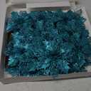 24 Pcs Christmas Teal Blue Glittered Mesh Holly Leaf Artificial Poinsettia Flowers Picks Tree Ornaments 5.9" W for Teal Blue Christmas Tree Wreath Garland Floral Gift Winter Wedding Holiday Decoration
