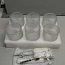 Vintage Glassware Drinking Glasses Set of 6,12 oz Hobnail Glass Cups,Embossed Clear Water Tumbler,for Beer,Cocktail,Whiskey,Juice and Various Mixed Drinks- 1 Cleaning Brush