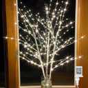 Bexdir Lighted Birch White Tree Branches 33IN 180LED with Timer Plug in, Artificial Tree White Birch Twig for Christmas Home Decor Party Wedding Bedroom