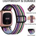 5 Pack Bands Compatible with Fitbit Versa 2 Bands for women/Versa Lite/SE, Soft Adjustable Nylon Braided Sport Solo Loop Smartwatch Band for Fitbit Versa2/Lite/SE Women Men
