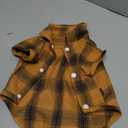 Koneseve Dog Shirt Plaid Dog Clothes for Small Dogs Boy Girl Cat Clothes Soft Puppy Outfit Adorable Pet T-Shirts Kitten Grid Costume Apparel Thanksgiving Christmas Clothing (Yellow; L/Large)