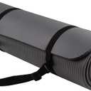 Fitvids 1/2-Inch Extra Thick High Density Anti-Tear Exercise Yoga Mat with Carrying Strap, Gray