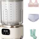 White Portable Washer with SpinDry Basket, Wash, Rinse, Spin Dry 3in1, Cordless Mini Washing Machine for Underwear, Socks, Baby Clothes, Mini Washer Machine for Travel, Apartments, Dorms