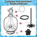 VIHOSE 4 Pcs SX180DA Lateral Assembly with Center Pipe, GMX600NM Valve Clamp 8 to 8.5 inch, GMX600F Ring, Drain Cap Assembly Compatible with Hayward SX180LA