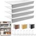 Wire Shelf Cover, Wire Rack Covers for Pantry,4 Pcs PVC Wood-Look Faux Wood Shelf Liners,26x12 Inch,0.24inch Thick for Home and Kitchen Organization (White)