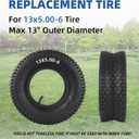 13x5.00-6 Tire and Inner Tube Set, TR-13 Straight Valve Stem, Replacement Riding Mower Front Wheel Assembly, 2 Pack
