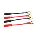 Banana Jack to Spade Adapter Cable 4mm - 4 Pack Speaker Wire Connector 3 Inch Gold Plated for Home Theater Amplifier