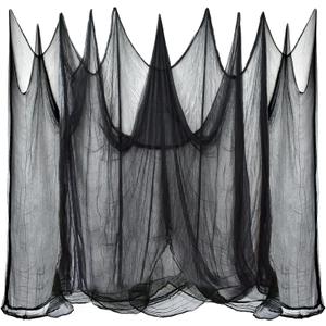 ZeeDix Halloween Black Creepy Cloth 85in x 100ft Giant Cloth Home Deco Spooky Scary Gauze for Party Supplies Haunted Houses Outdoor Yard Wall Doorways Decoration