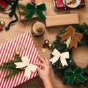 2 x 18 Pcs Christmas Velvet Bows 6 Inch Rustic Holiday Wreath Bows Vintage Xmas Ribbon Bows for Christmas Tree Wreath DIY Home Decorations