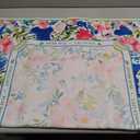 Colorful Floral Mahjong Mat with Carrying Bag 31.5" x 31.5" Non Slip Noise Reduction Table Cover Chinoiserie Blue Pink Floral Mahjong Mat for American Poker Card Board Dominoes Tile Games Gifts