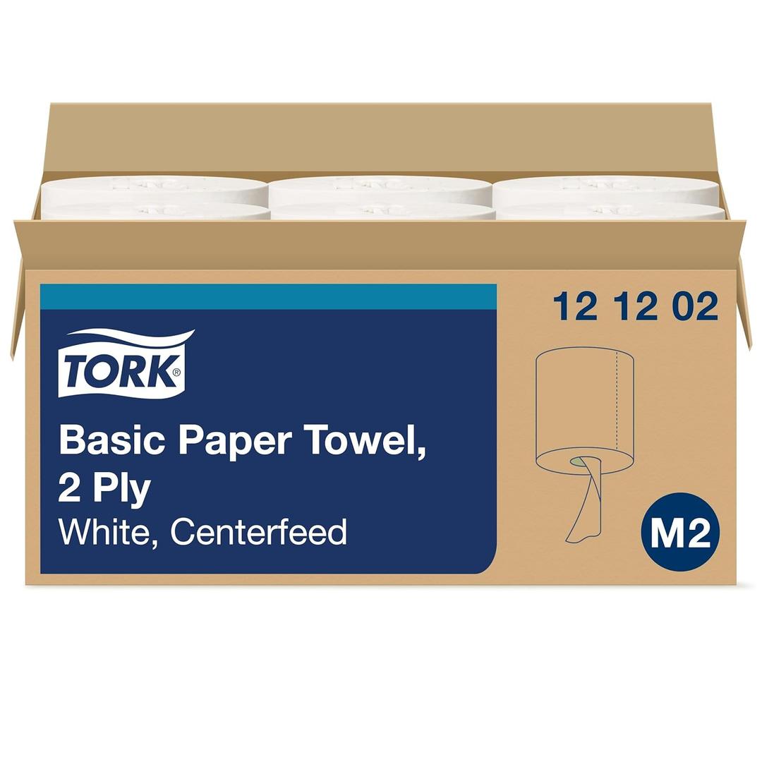 Tork Centerfeed Paper Towel White M2, High Absorbency, 6 x 610 Sheets, 121202