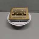 4 Inch Tile-in Champagne Bronze Shower Drain Fit for 2" PVC Pipe (Dia. 2-3/8 in) Removable SUS304 Stainless Steel Strainer Cover with Copper Layer, Champagne Gold DT062412-CZ Five Free Replacement